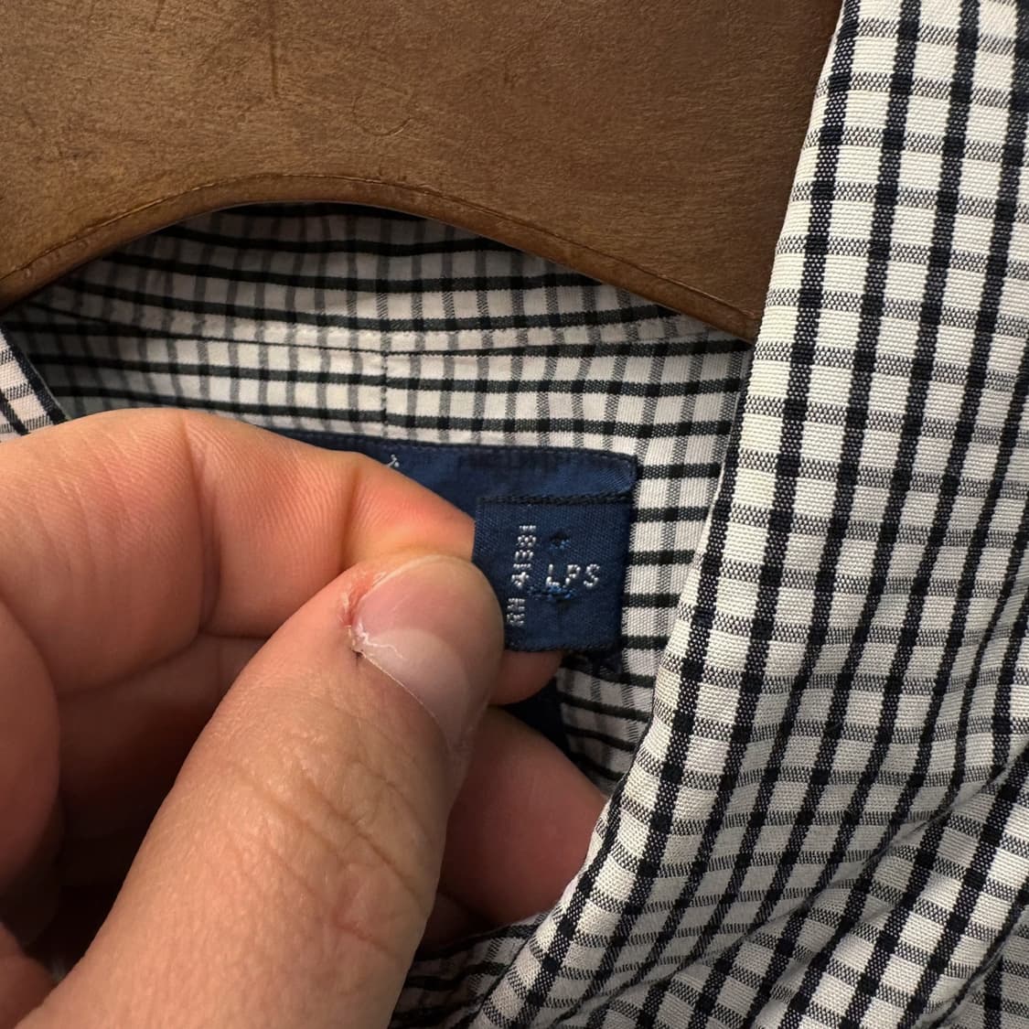 90s 폴로 랄프로렌 마이크로 체크 투플리 코튼 버튼다운 셔츠 N337 상품이미지4
