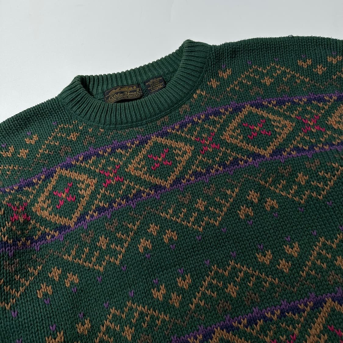 에디바우어 페어아일 패턴 라운드 니트 상품이미지4