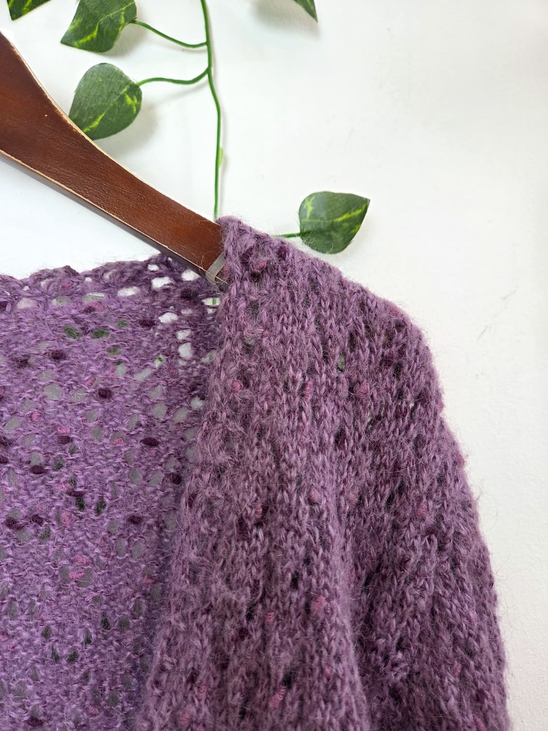 색실 콕콕 보라 가디건 상품이미지4