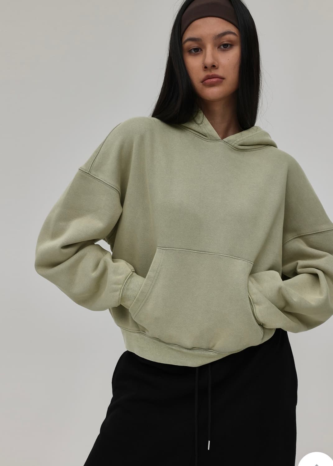 블랙업 B-BASIC 헤비스웨트 솔트워싱 후드 카키베이지 상품이미지3