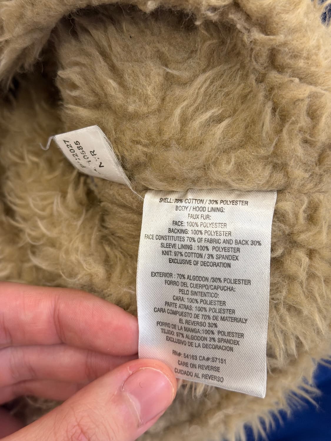 90s NHL 뉴욕 레인저스 여우털 울프죠 퍼 후드집업 블루 상품이미지6