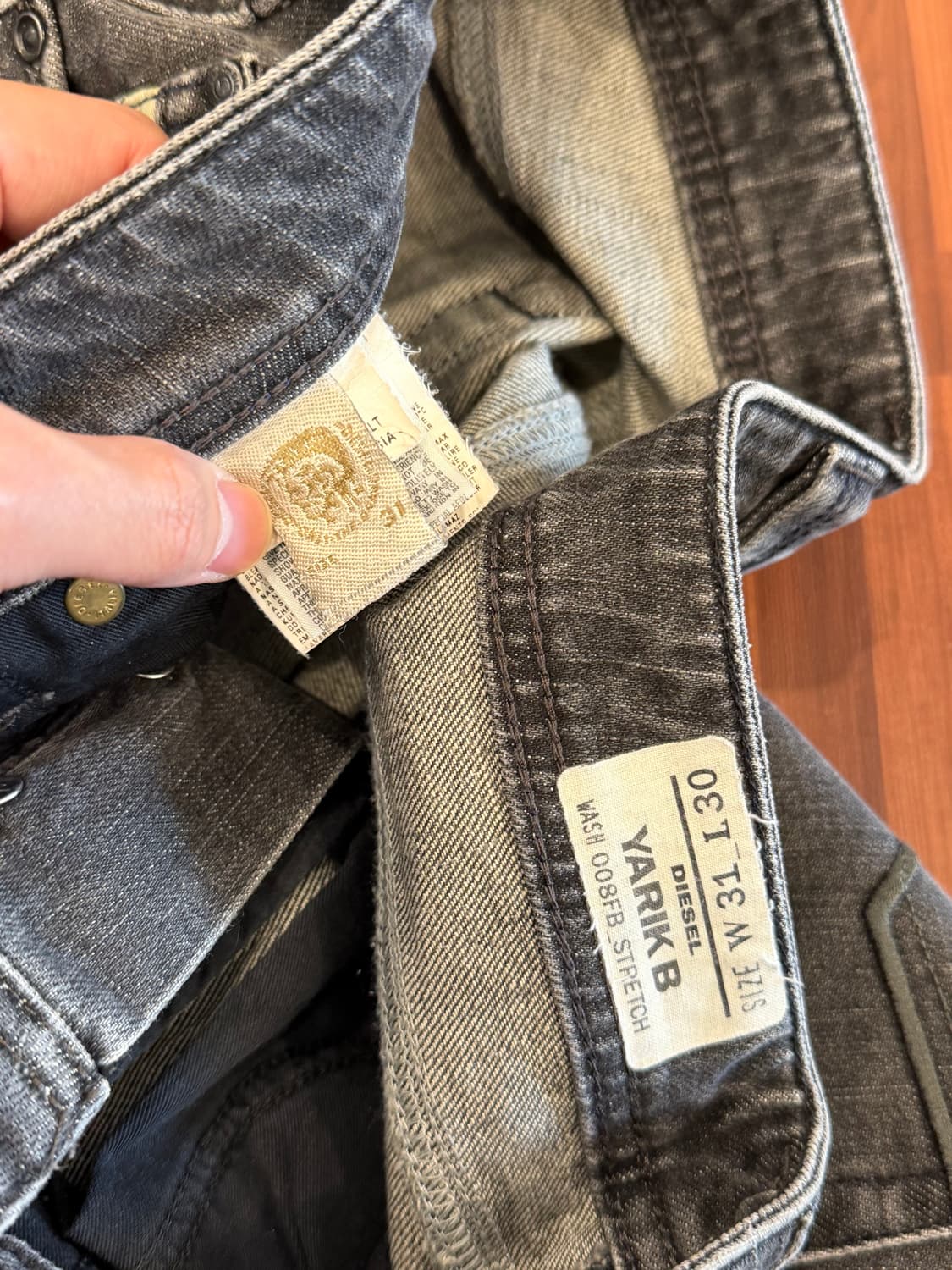 00s Diesel 디젤 YARIK B 흑청 데님 팬츠 (33inch) 상품이미지9