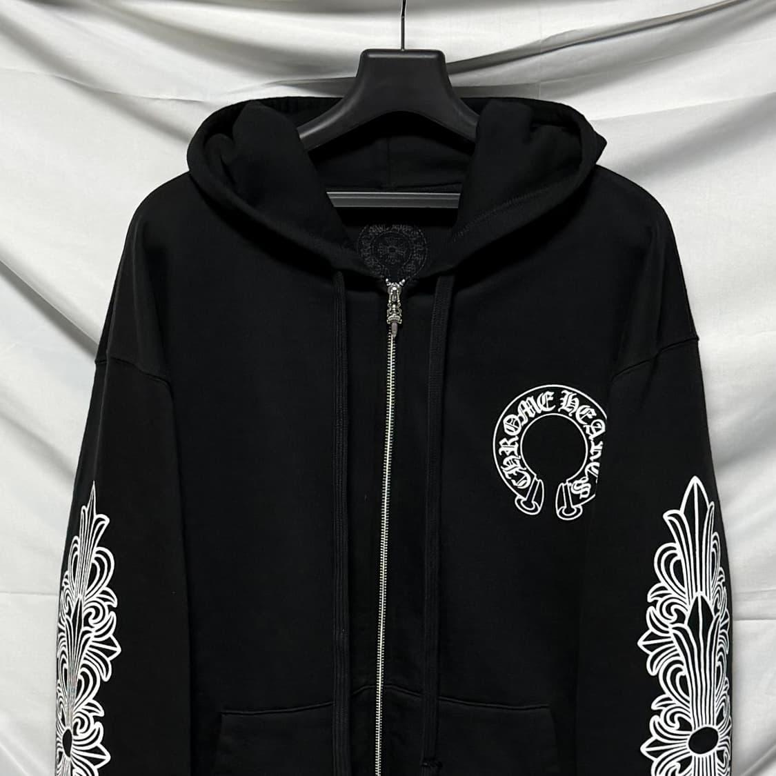 [S+급/L] 크롬하츠 홀스슈 플로랄 헤비웨이트 후드집업 상품이미지5