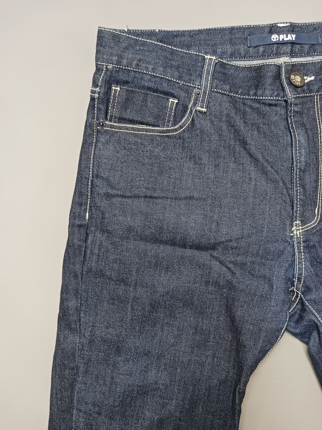 [34] 티비제이 진청 생지 슬림 테이퍼드진 청바지 상품이미지2