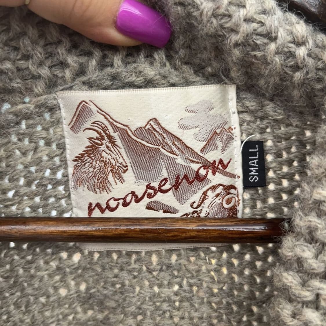 빈티지 재팬 폭닥 노르딕 코위찬 홀리데이 울 가디건 S C07202 상품이미지5