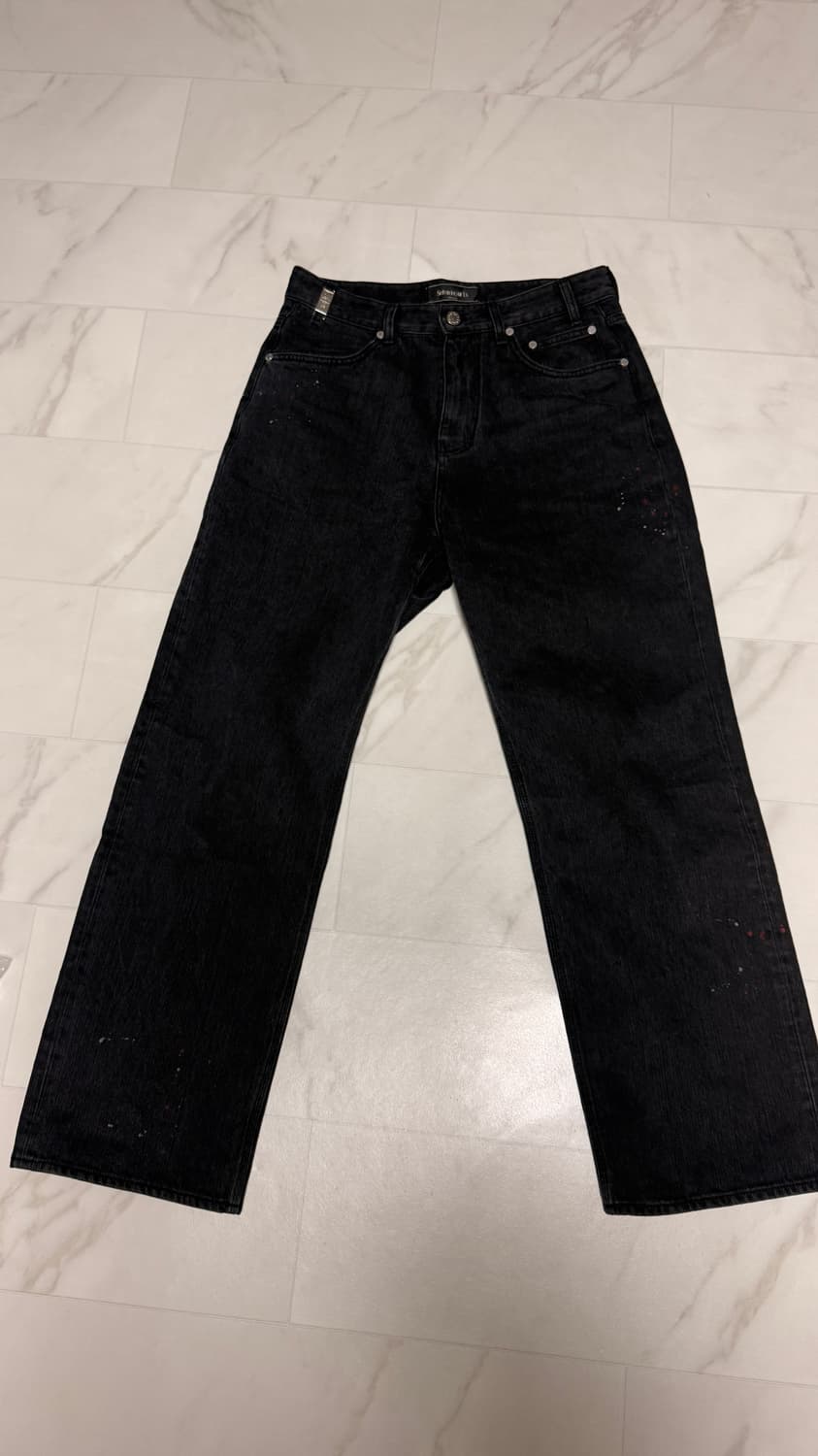 STU STRAIGHT PAINT DENIM PANTS in grey 상품이미지2