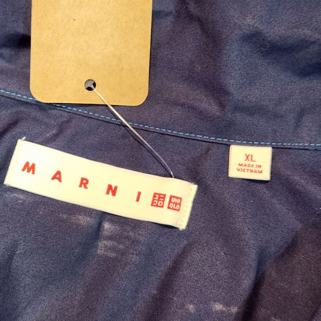 마르니X유니클로 네이비 반팔 셔츠 (XL) 상품이미지2