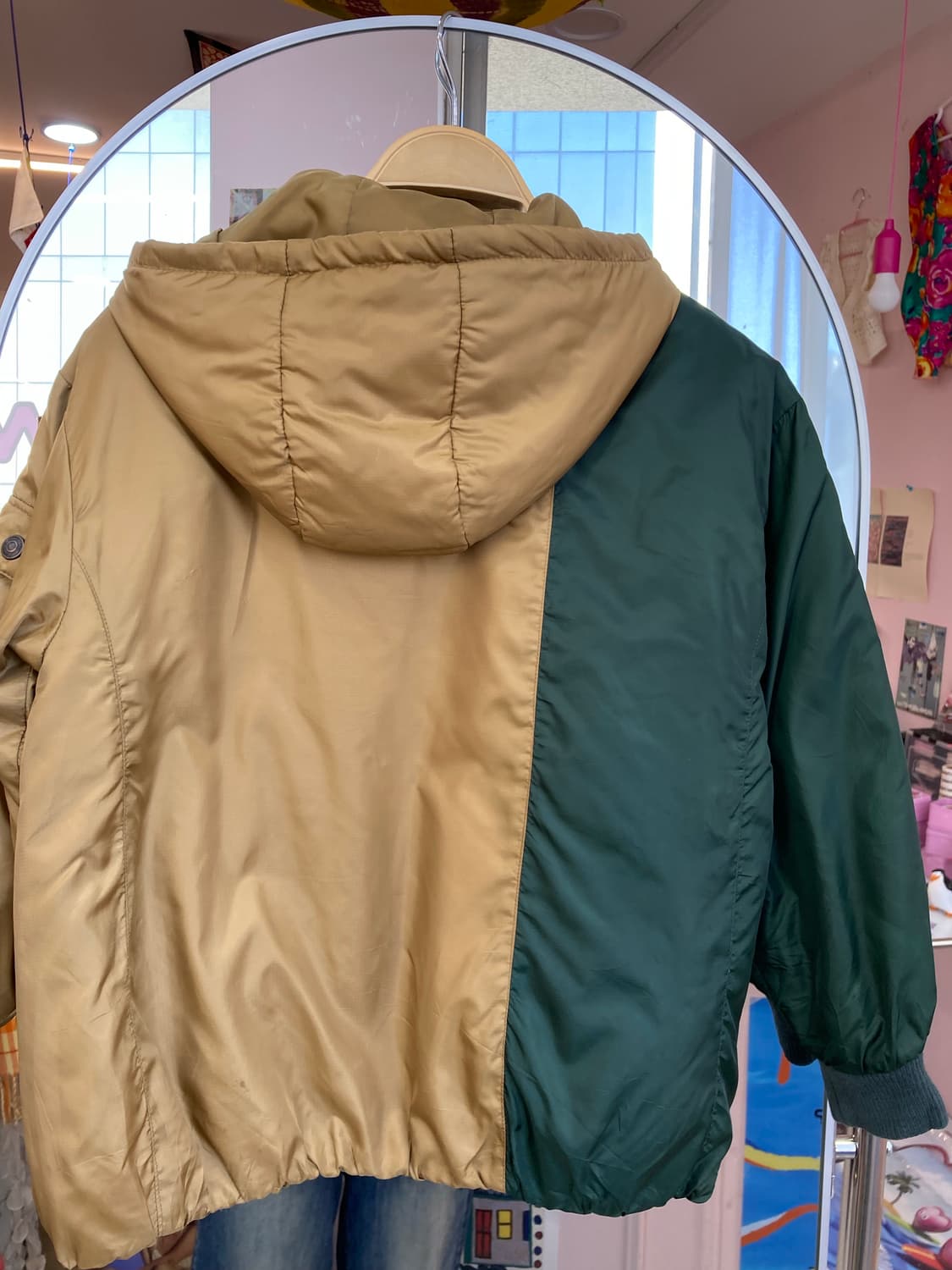 카키브라운 하프 패딩 상품이미지5