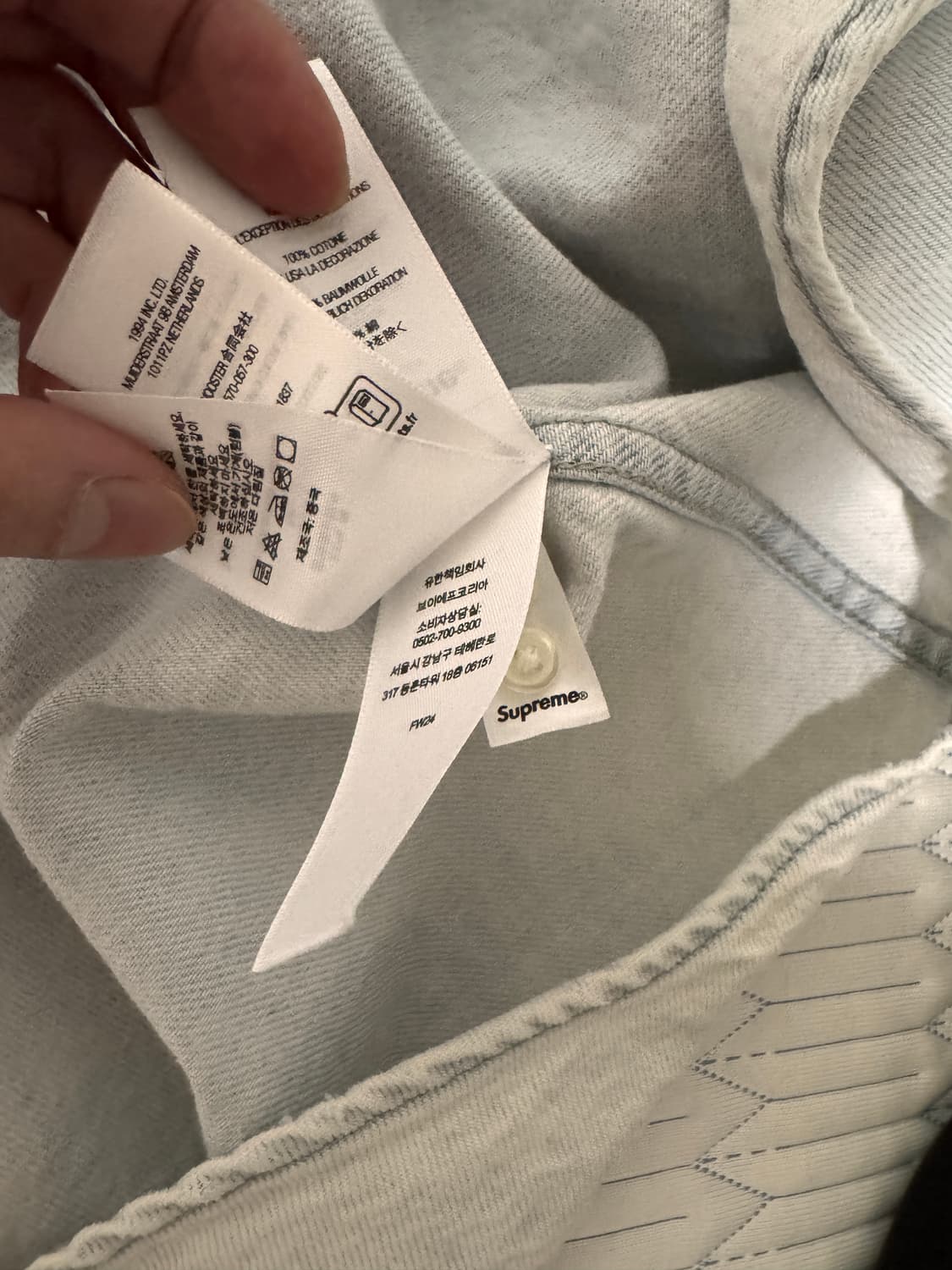 슈프림 스몰로고 데님셔츠 연청 m 24fw 상품이미지5