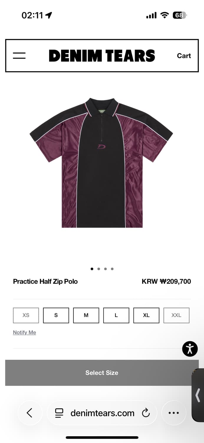 [새상품] 데님티어스 하프집업 폴로 xl 상품이미지1