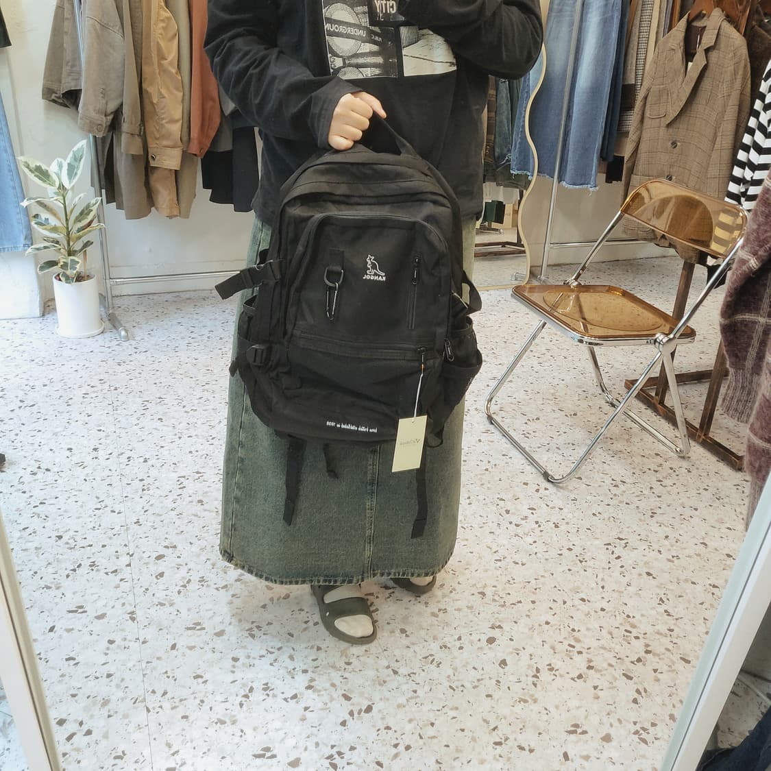 캉골 블랙 백팩(새상품 컨디션) 상품이미지10