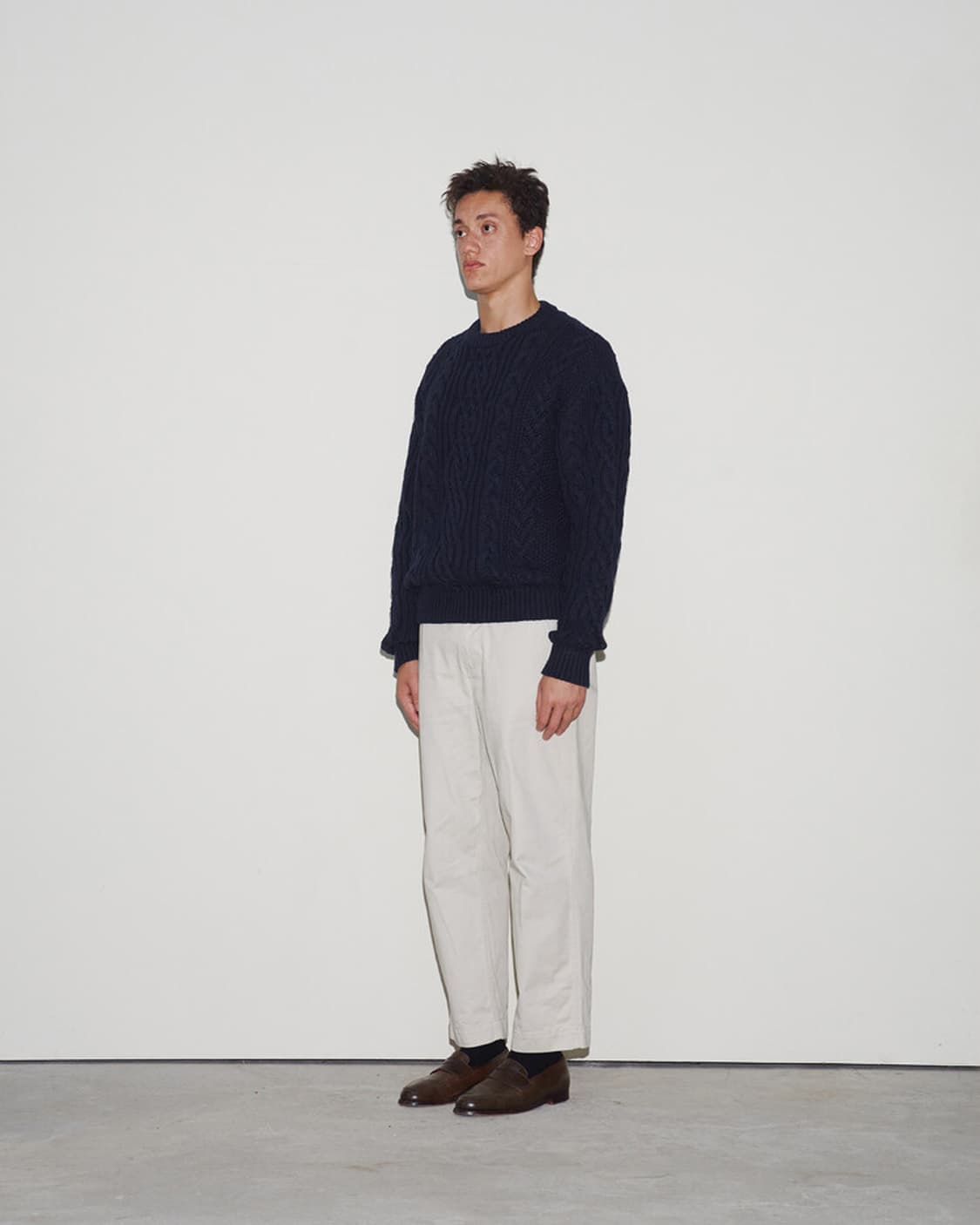 월스와일무브먼트 헤비 케이블 스웨터 (Navy) 1사이즈 상품이미지6