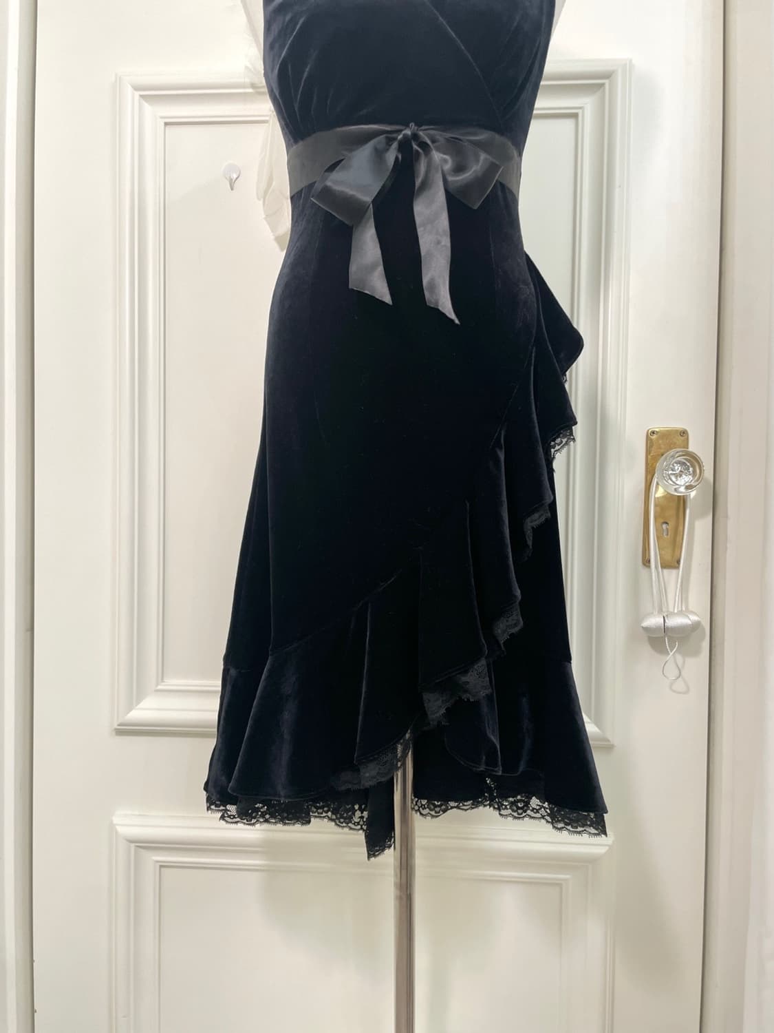 black velvet lace ruffle bow point opc 상품이미지8