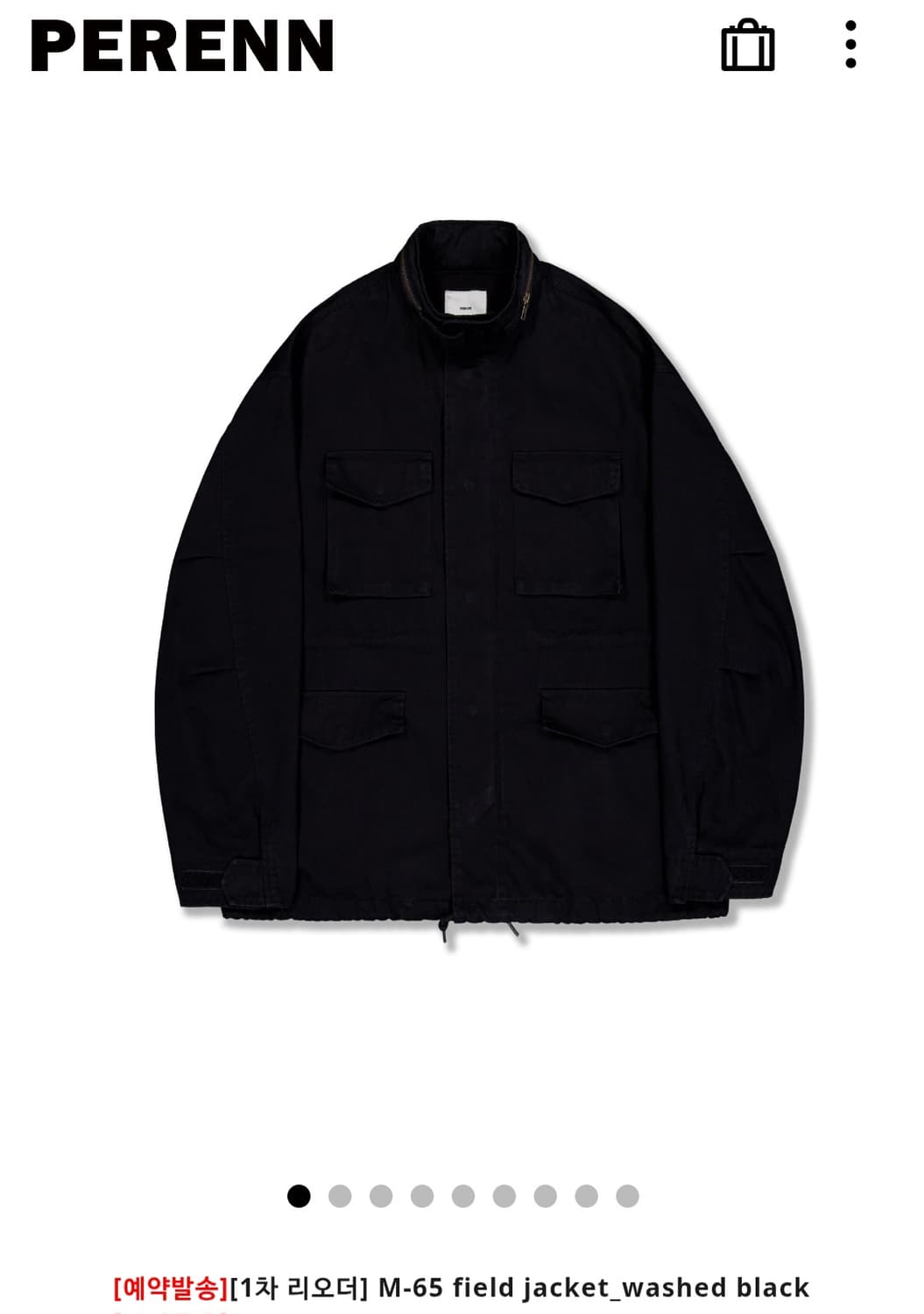 퍼렌 26SS M65 필드자켓_워시드 블랙 1size  상품이미지1
