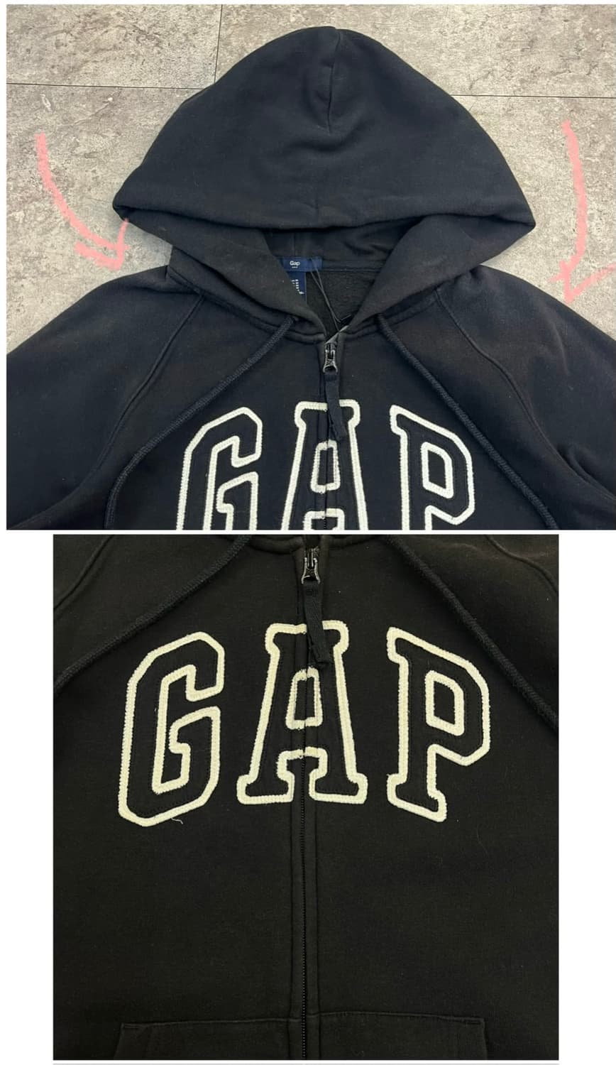 갭 기모 후드집업 블랙 M #csz3599 상품이미지7