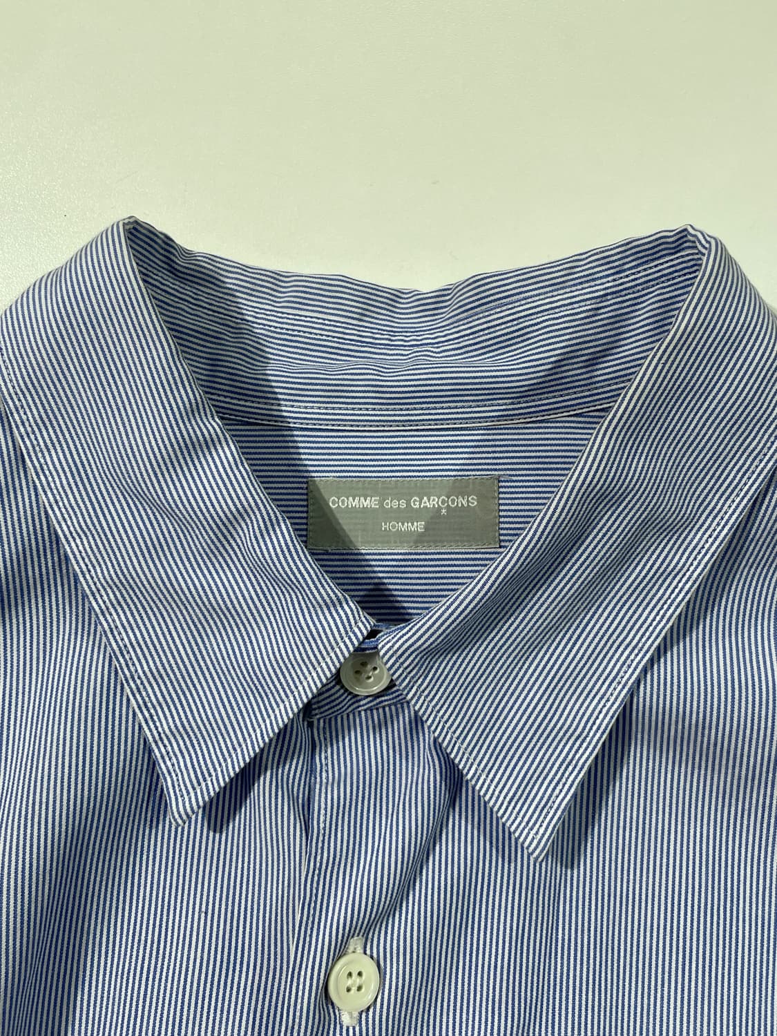꼼데가르송 옴므 ad1994 블루 스트라이프 싱글 포켓 셔츠 상품이미지7