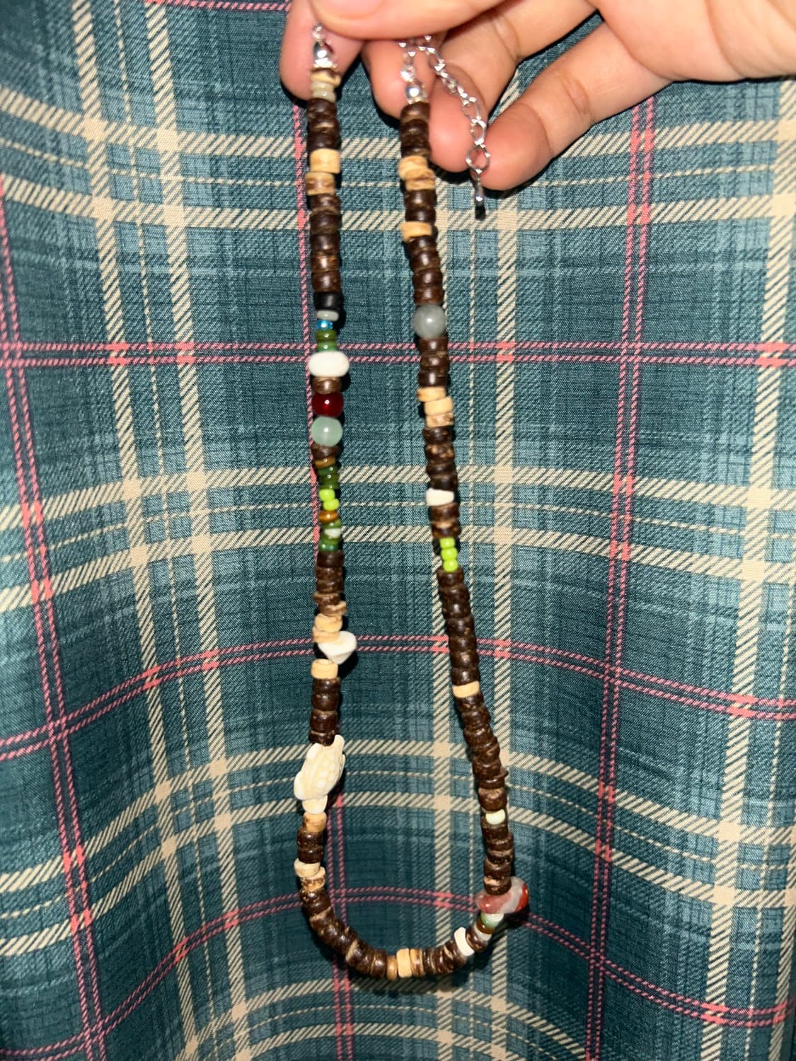 빈티지 비즈 우드 목걸이 / turtle wood necklace 상품이미지1