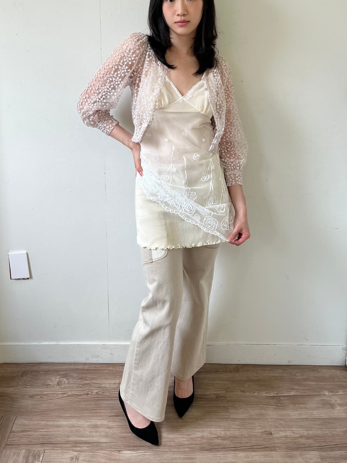 Japan vtg 레이어드 뷔스티에 원피스 상품이미지5