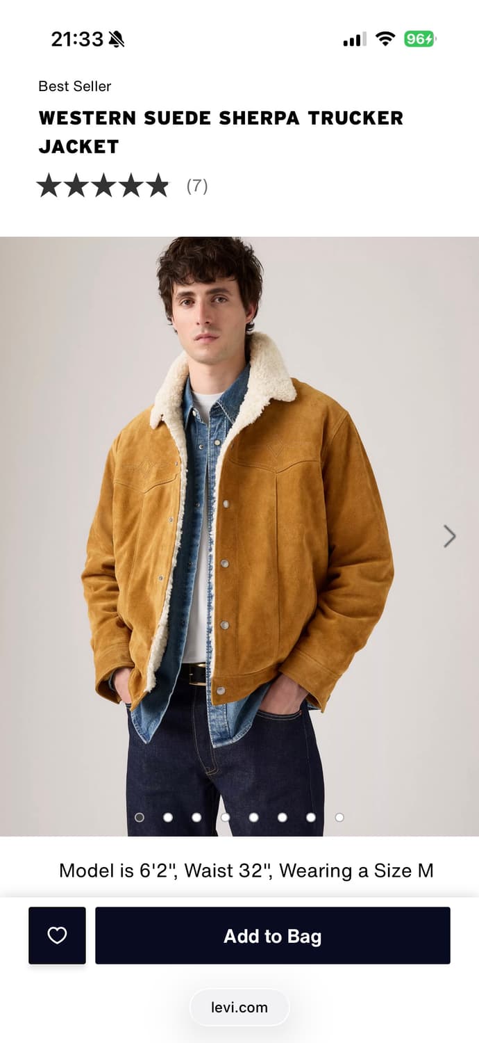 리바이스 웨스턴 스웨이드 쉐르파 자켓 상품이미지1