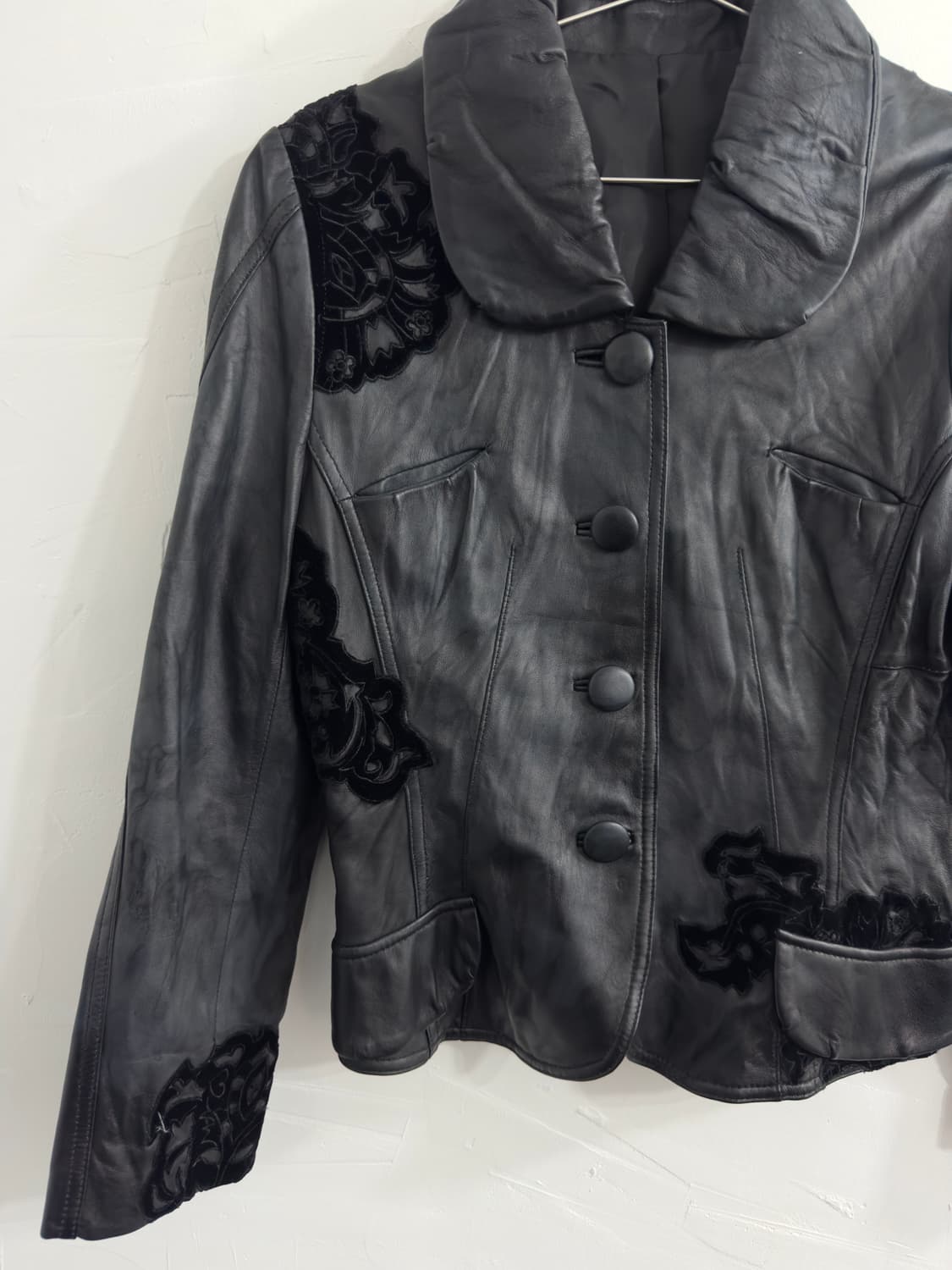 oriental detail leather jacket 상품이미지2