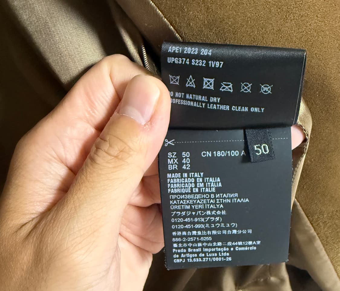 프라다 23fw 스웨이드 카방 블레이져 50사이즈  상품이미지8