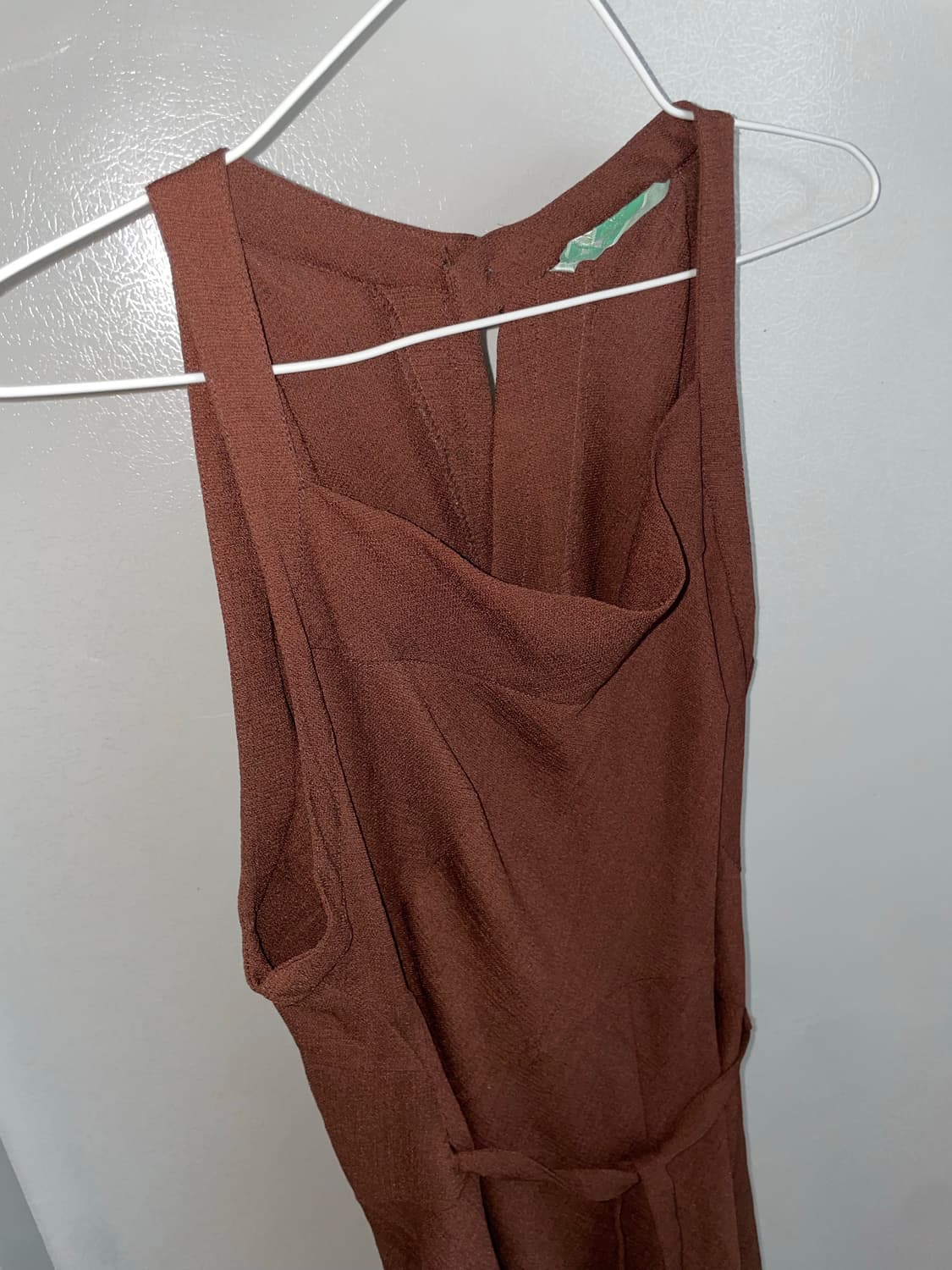 브라운 슬리브리스 랩 원피스 상품이미지1