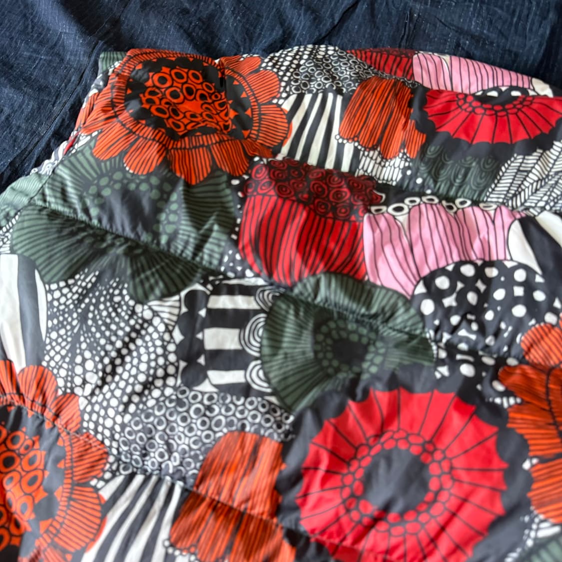 유니클로 x 마리메코 우먼 울트라 라이트 다운 코쿤 자켓 플라워 XL 상품이미지7