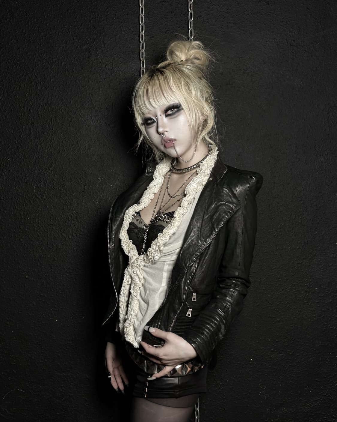 Power Shoulder Leather Jacket 상품이미지1