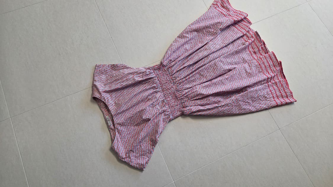 질스튜어트 워싱 면 나염 프린트 스모크 밴딩 원피스 상품이미지7