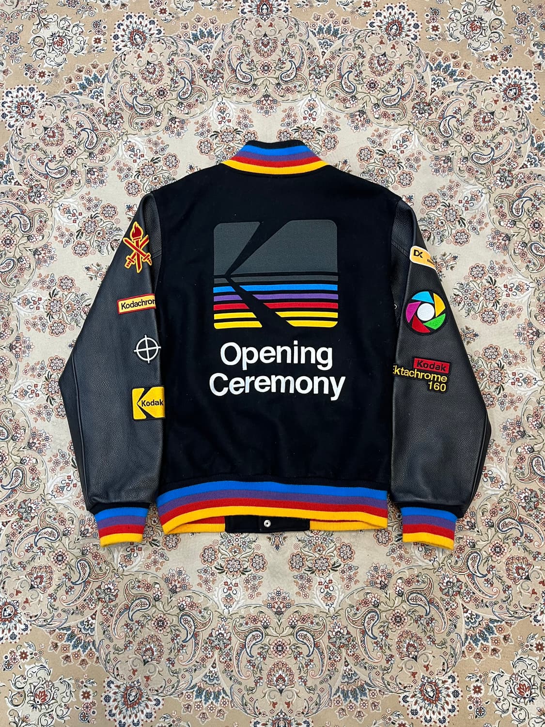 오프닝세레머니 X 코닥 레인보우 패치 바시티자켓 상품이미지3
