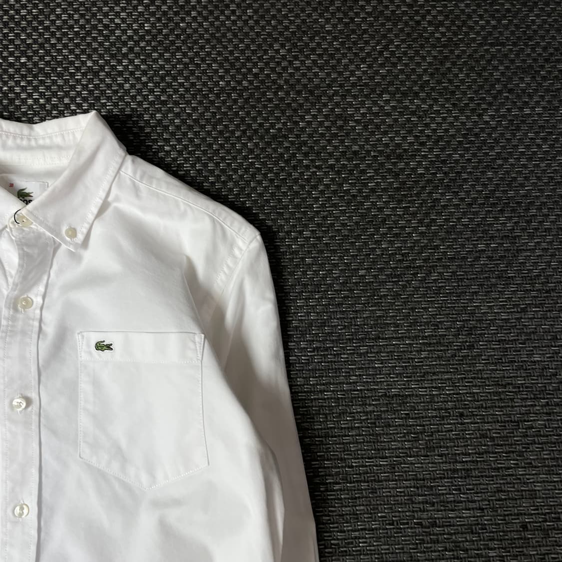 라코스테 화이트 원포켓 긴팔 셔츠 38 상품이미지3