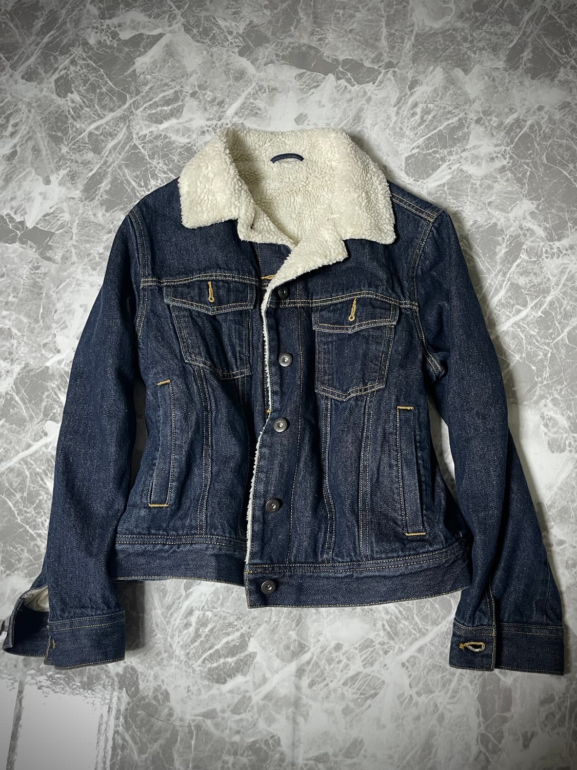 fur denim jacket 상품이미지1