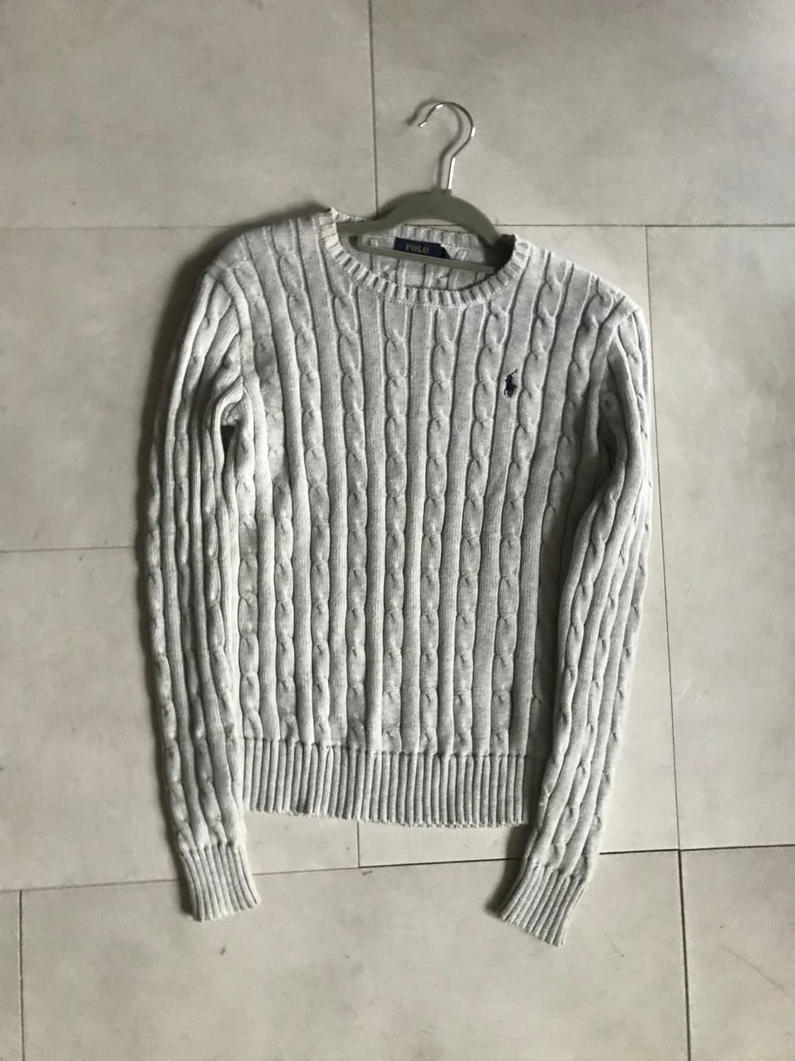 폴로 연그레이 케이블 니트 상품이미지8