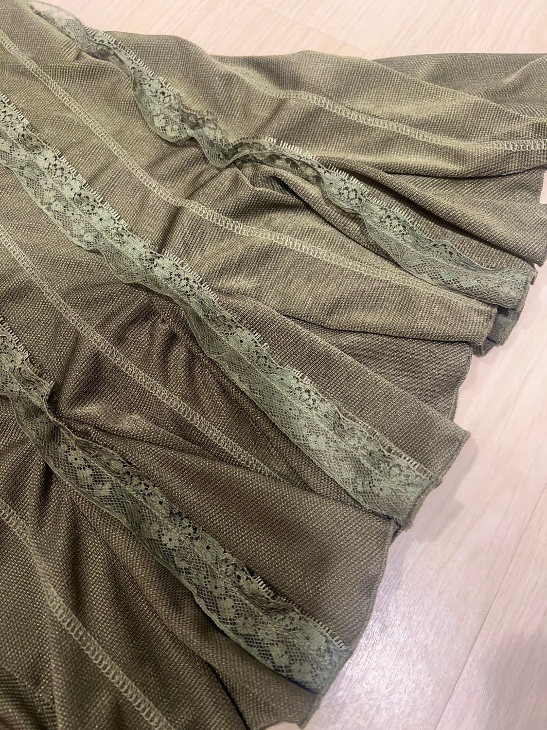 빈티지 딥그린 카키 페어리 원피스 그런지페어리 보헤미안 핀터깔 상품이미지3