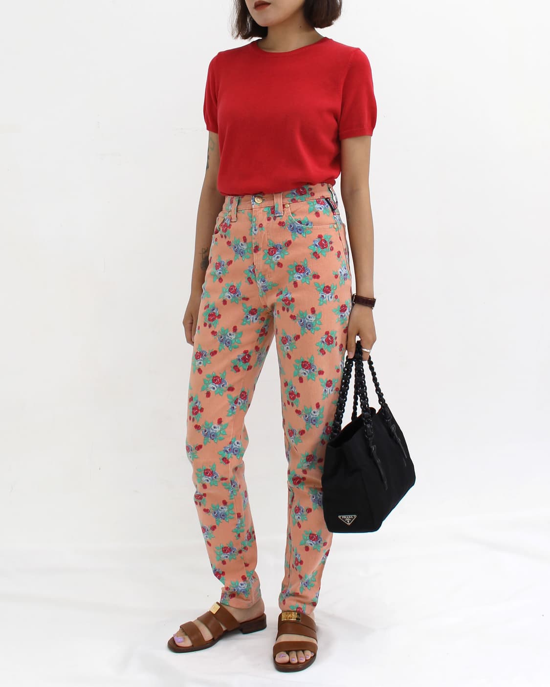 버버리 Burberry 빈티지 블루라벨 레드 반팔 여름 니트 상품이미지4