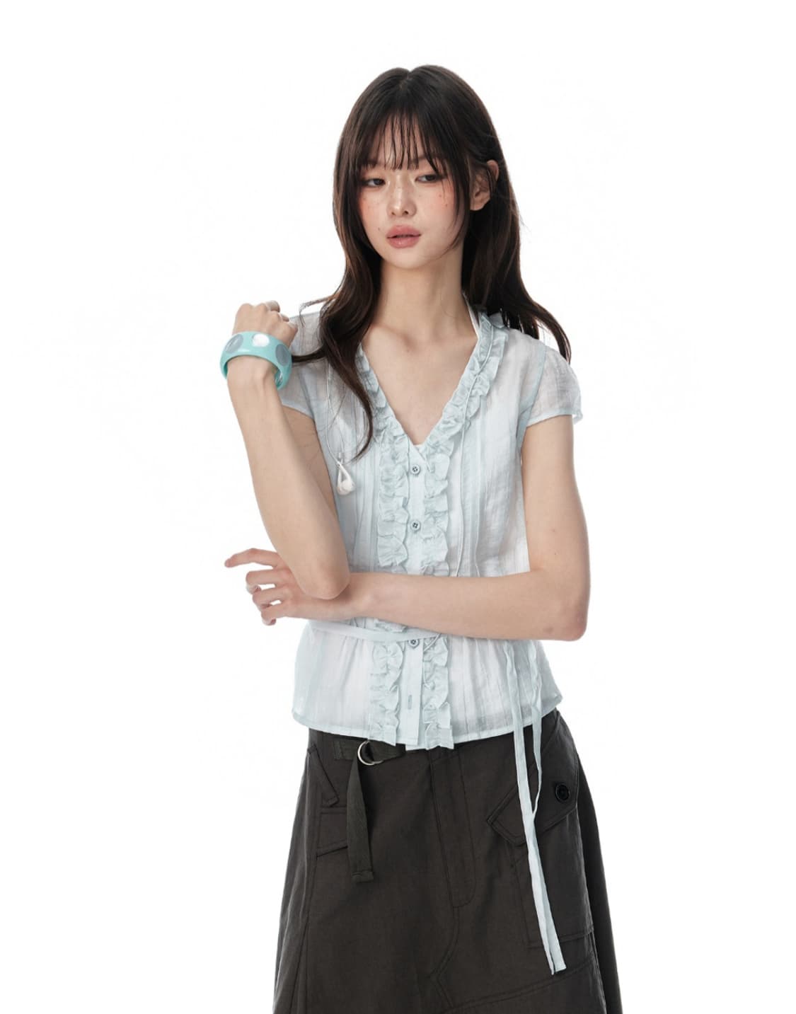 디얼마이키코 JIKOO Sparkling Water Lace Ruffle 상품이미지3