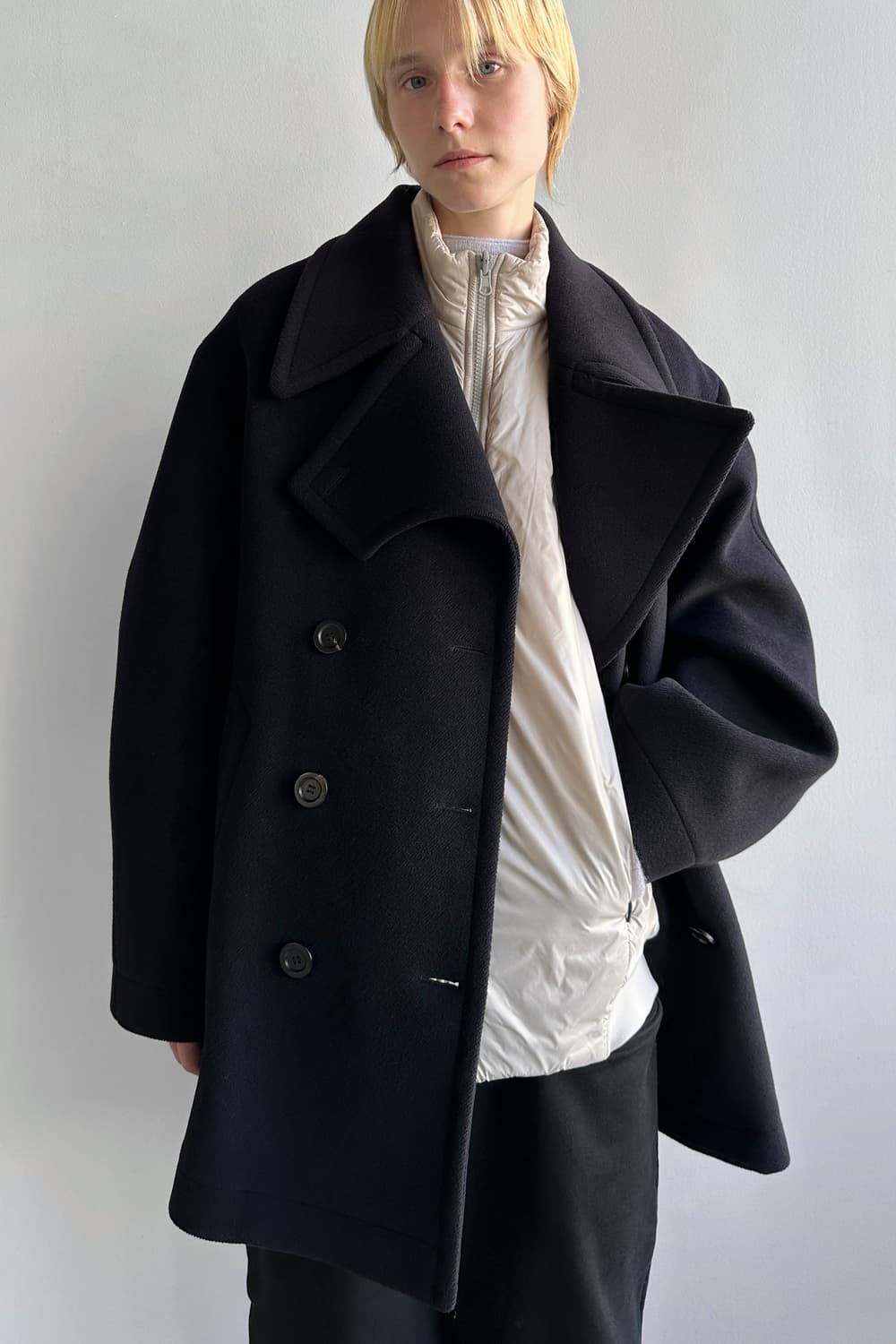 WIDE COLLAR PEA COAT 상품이미지3