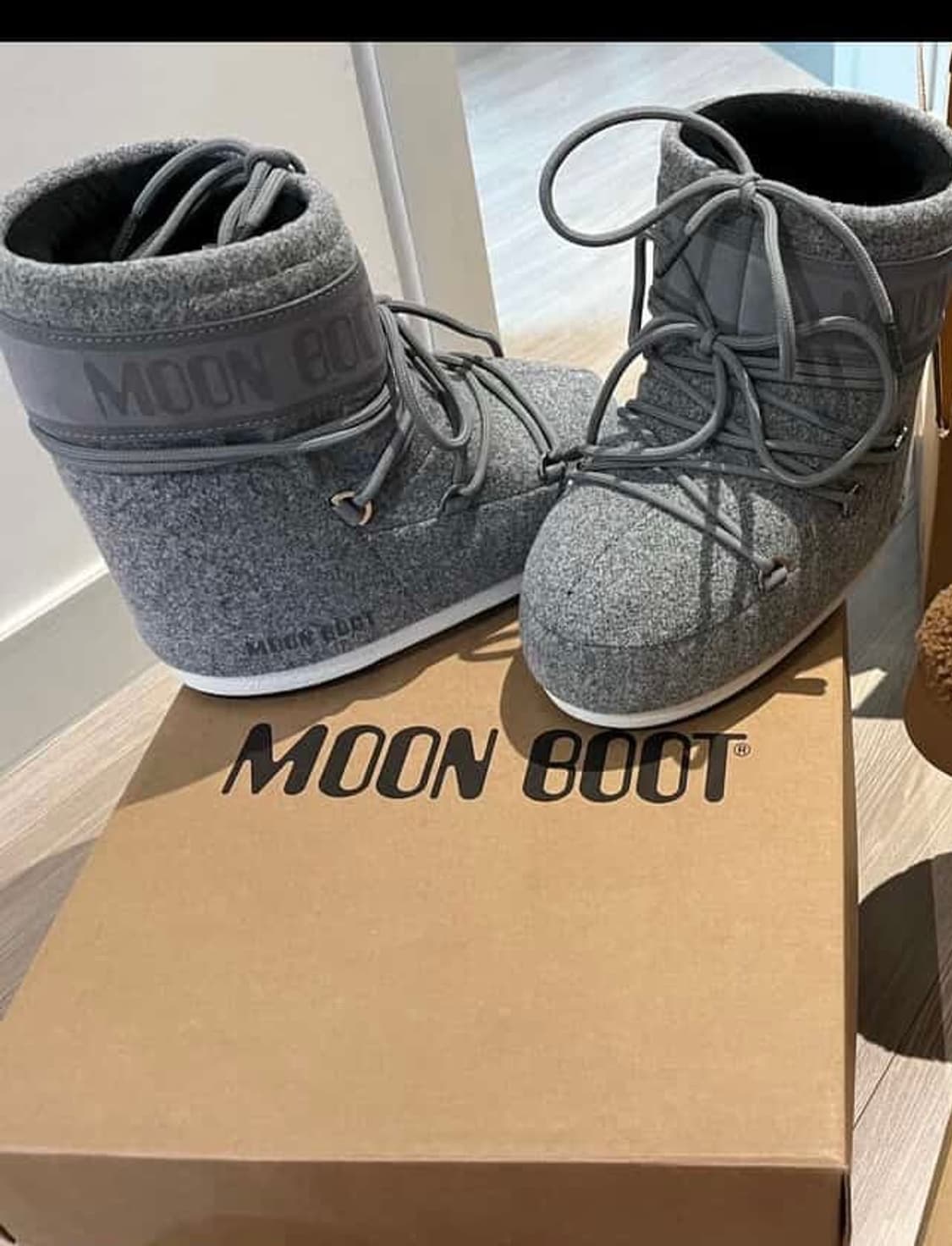 문부츠 로우 부츠 펠트 그레이 36/38 사이즈 상품이미지1