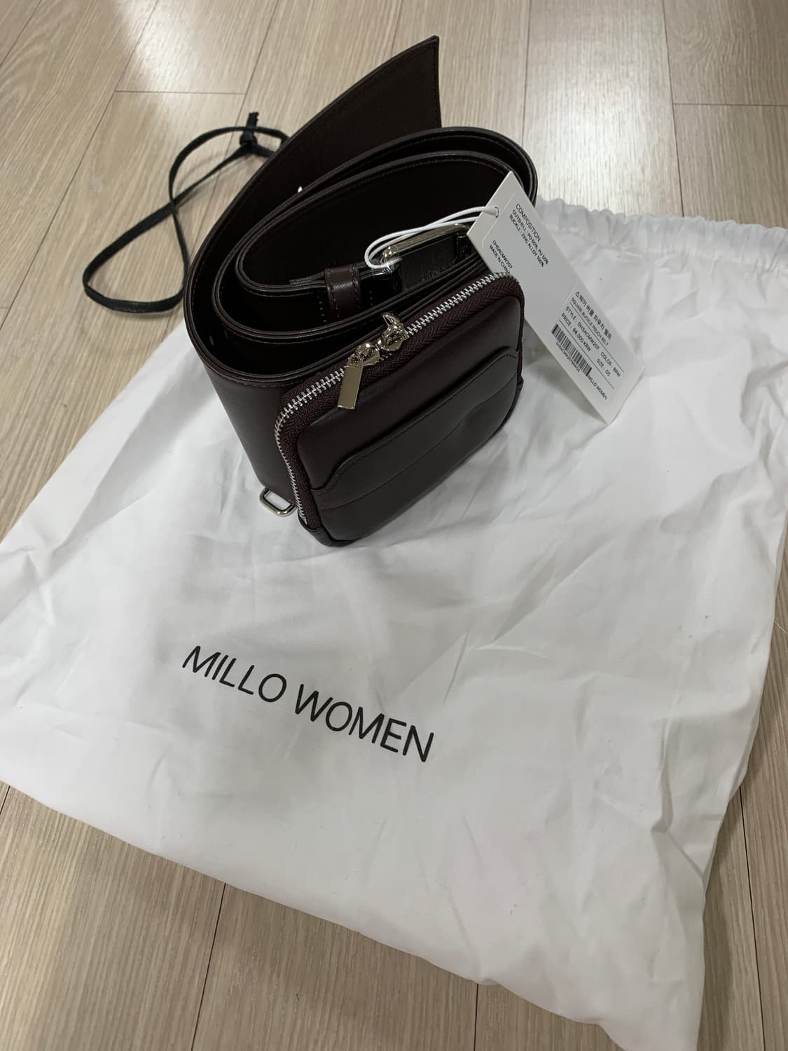 밀로우먼 스퀘어 버클 벨트 브라운 상품이미지2