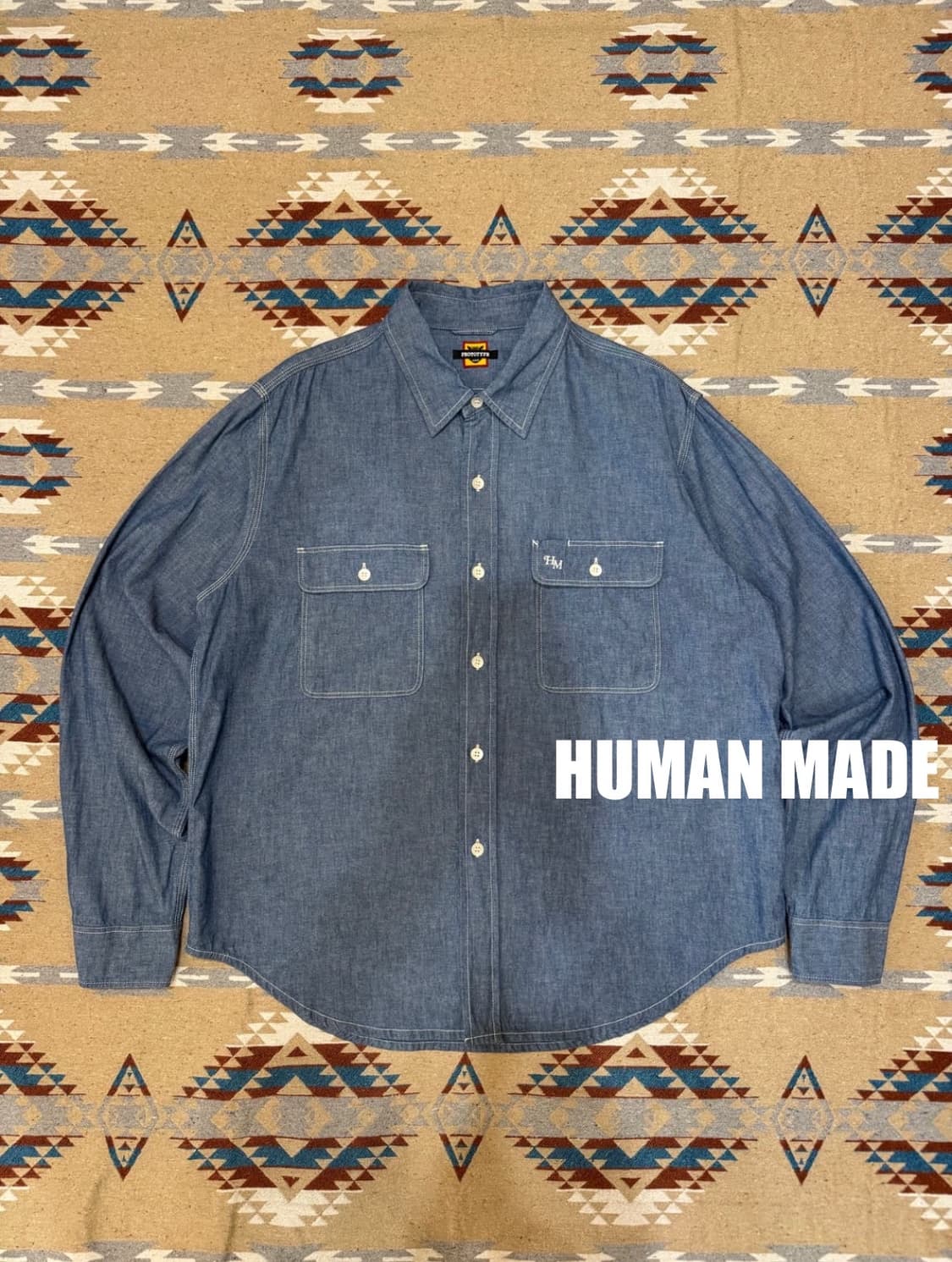 [XL] 휴먼 메이드 프로토타입 샴브레이 워크 셔츠 인디고 상품이미지1