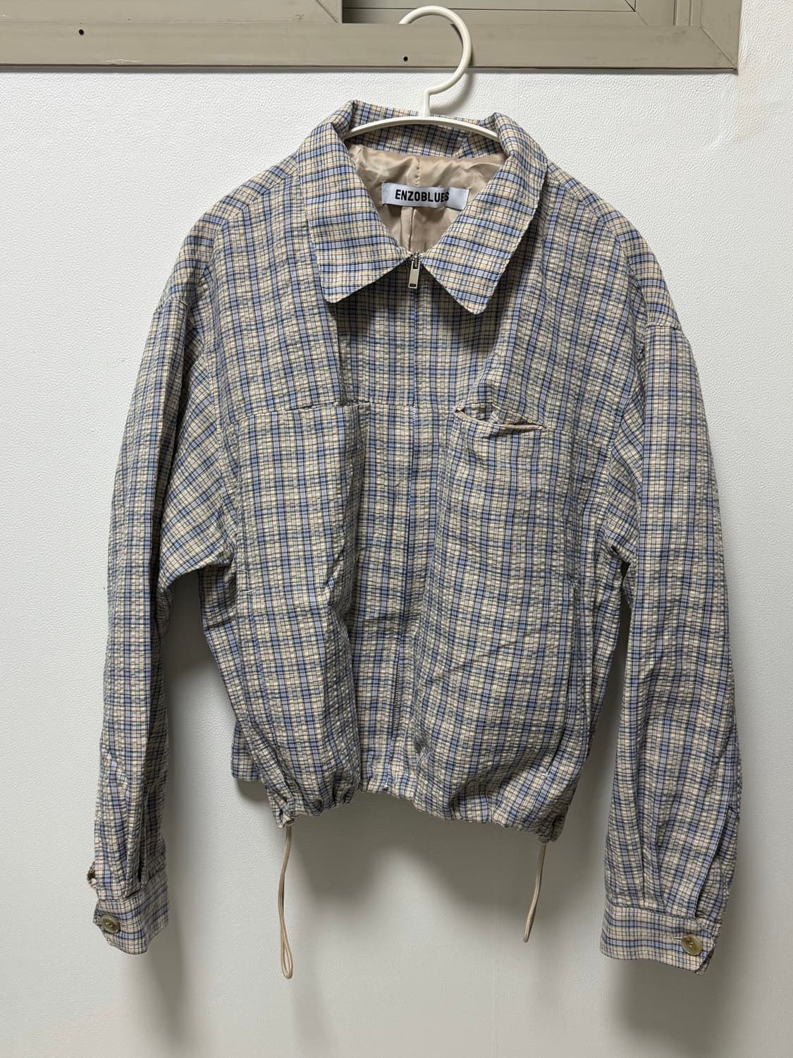 Enzo blues 체크 카라집업 상품이미지1