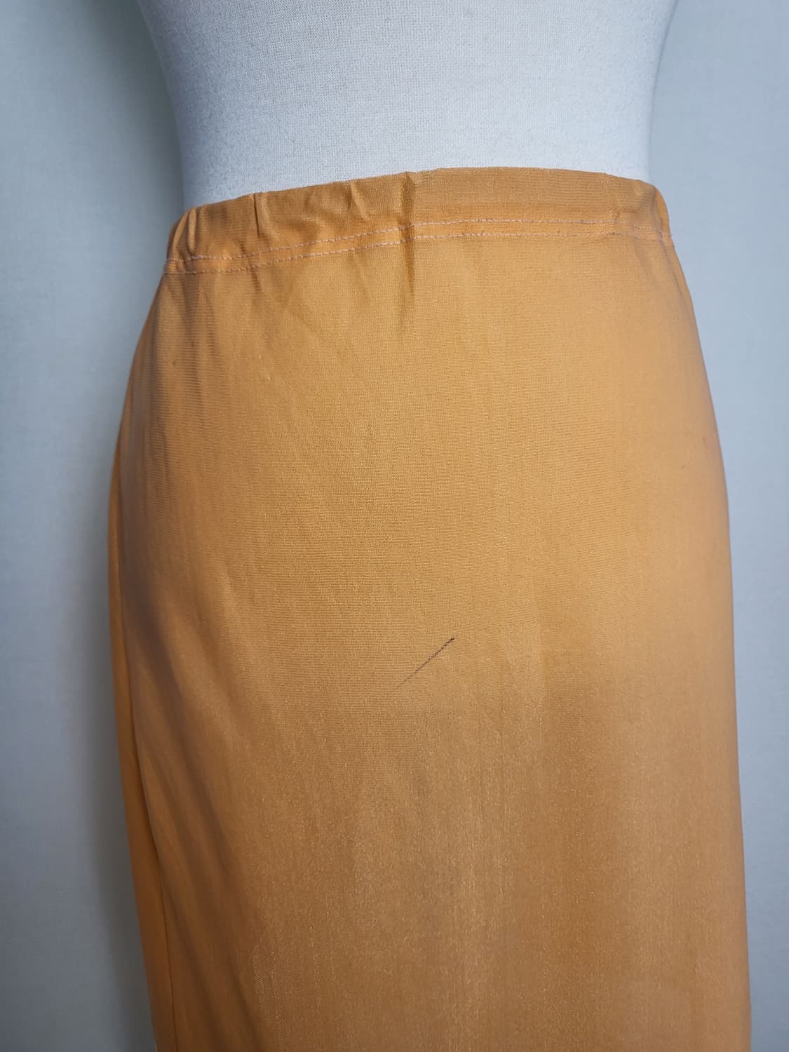 빈티지 웜 골든 옐로우 레이스 슬립 스커트 상품이미지4