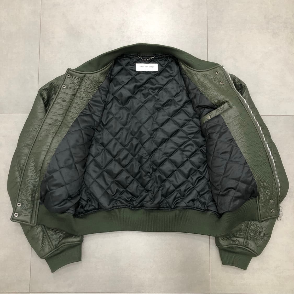 드리스반노튼 크링클 봄버 집업 자켓 L 상품이미지5