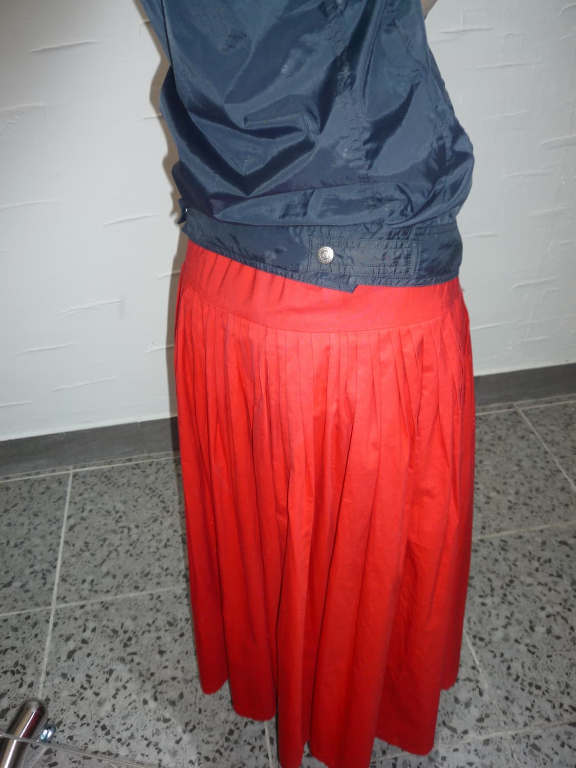 Red pleats skirt 상품이미지1