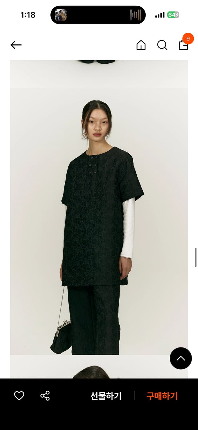 솔티페블 원피스 블랙 DAMASK JACQUARD DRESS 상품이미지4