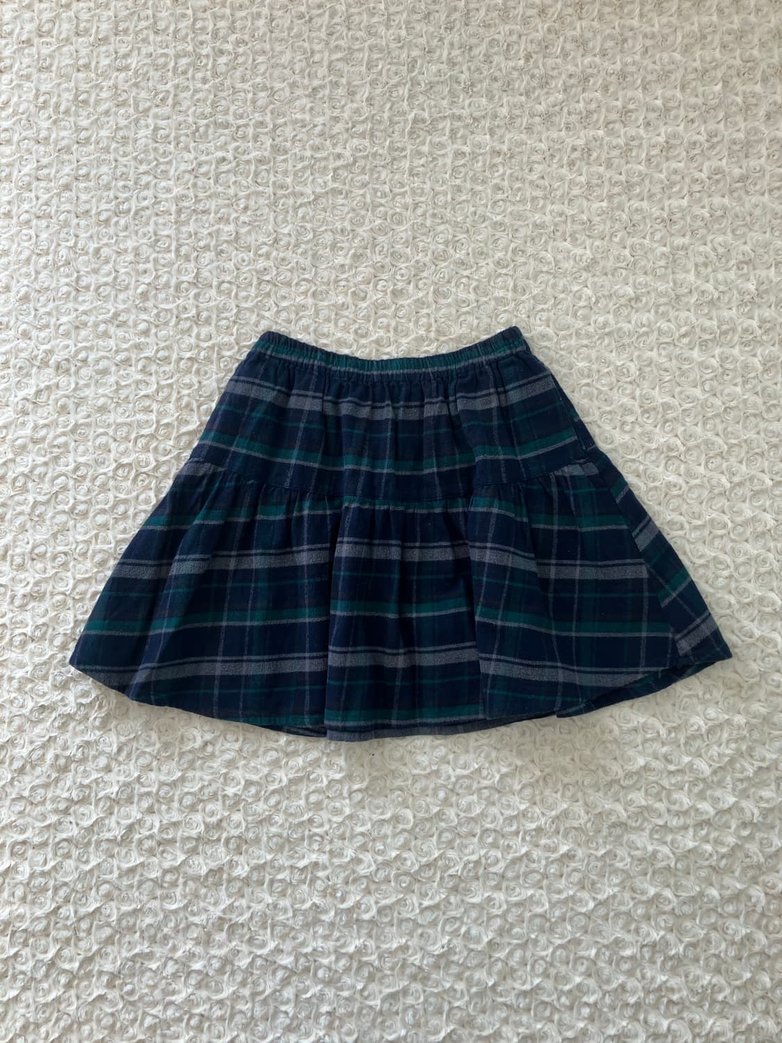 일본빈티지 캉캉 네이비/그린 체크 스커트 상품이미지1
