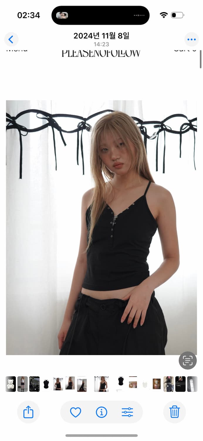 플리즈노팔로우 데미 슬리브리스 블랙 상품이미지5