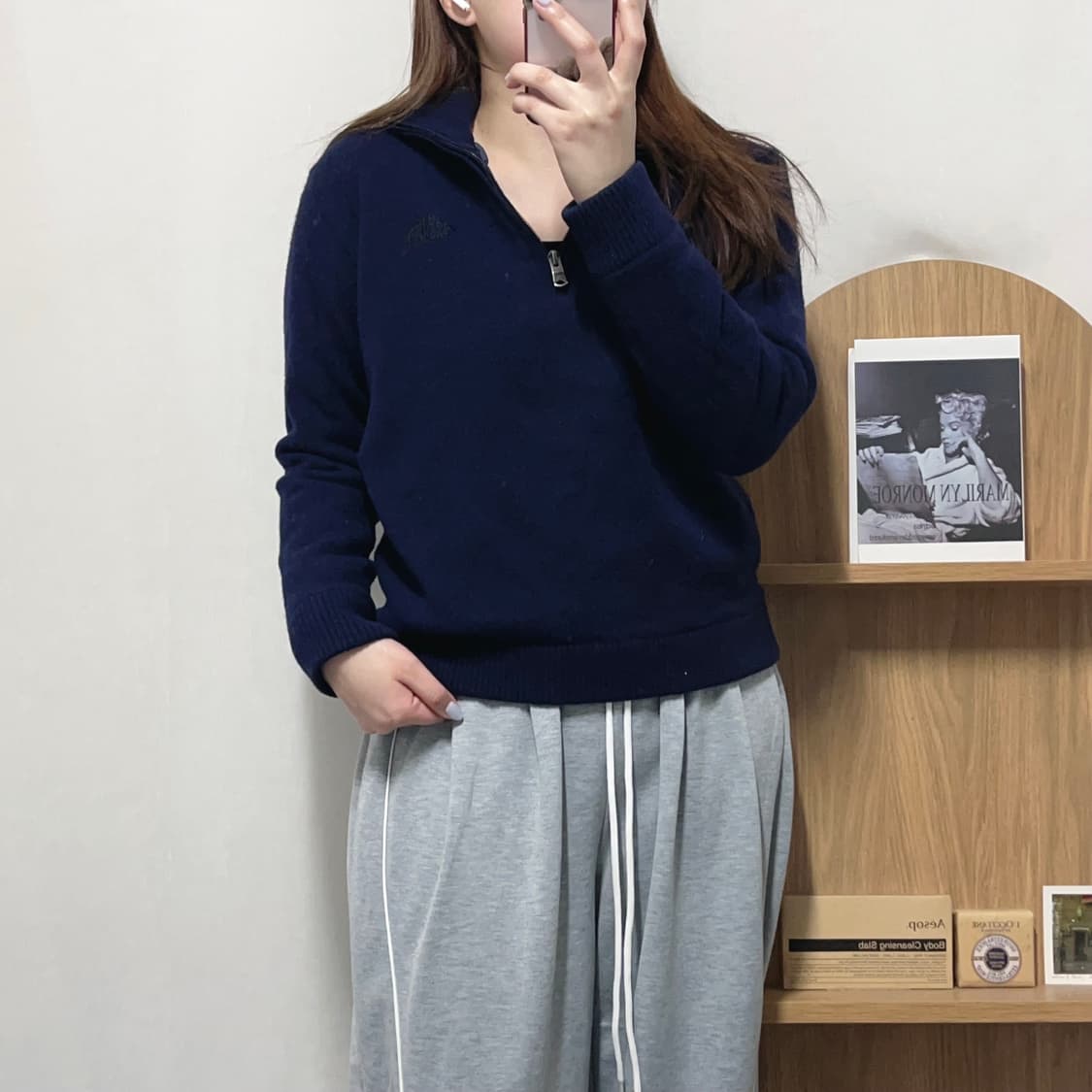 [정품] 노스페이스 네이비 울 반집업 [ 실측확인 ] 상품이미지1