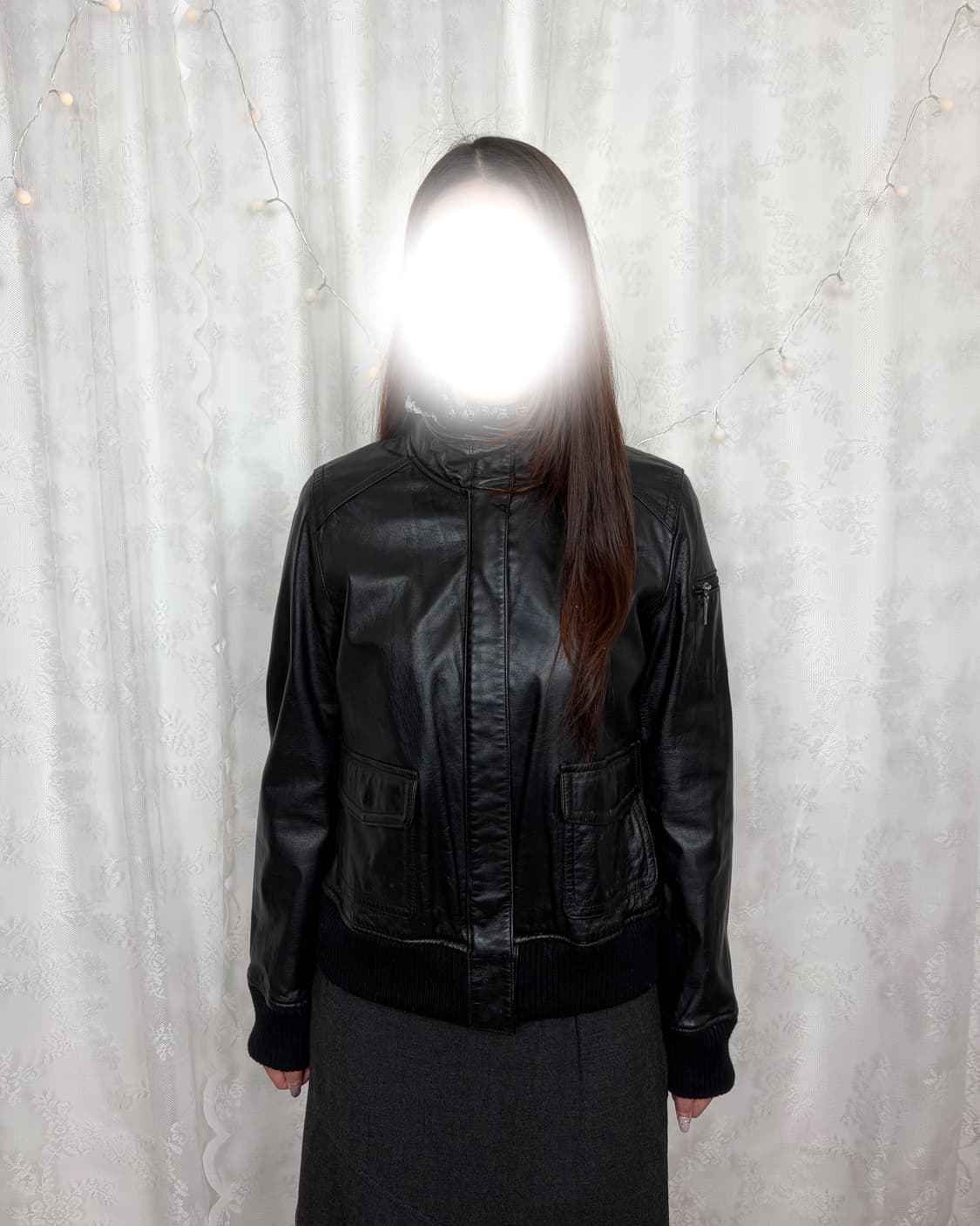 GIORDANO cowhide leather biker jacket 상품이미지9