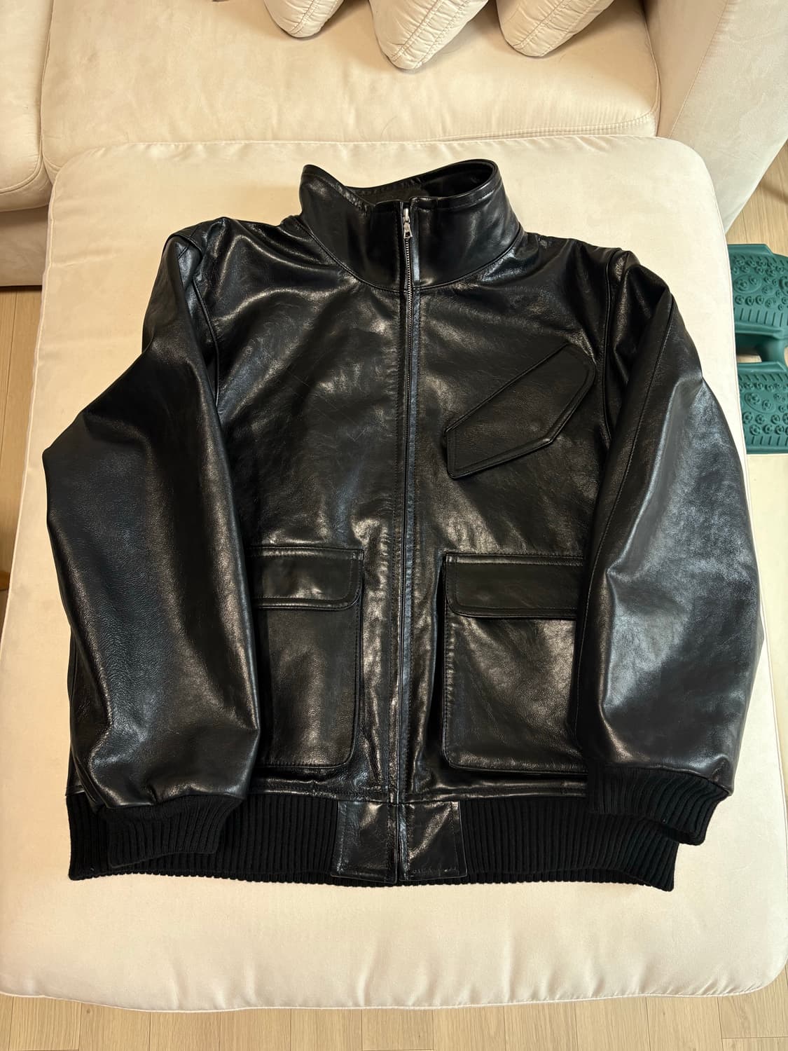 [4] 오라리 25fw 하드 램스킨 레더 블루종 상품이미지2